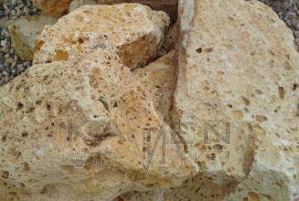 Tufa žltá - kusový kameň - ᴓ 10-40cm